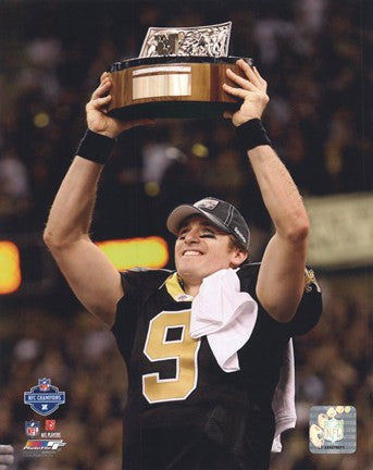 Drew Brees 2009 With NFC Championship Trophy