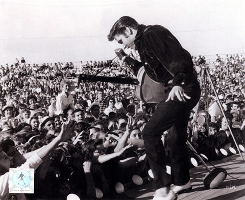 Elvis Presley on stage with fans (#1)