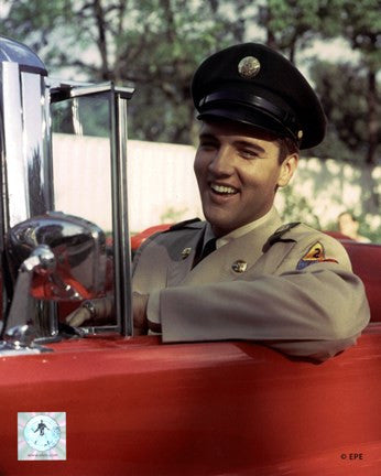 Elvis Presley Sitting in Car Wearing Uniform (#3)