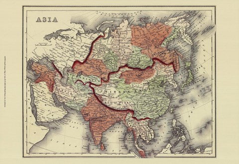 Small Antique Map of Asia (P)