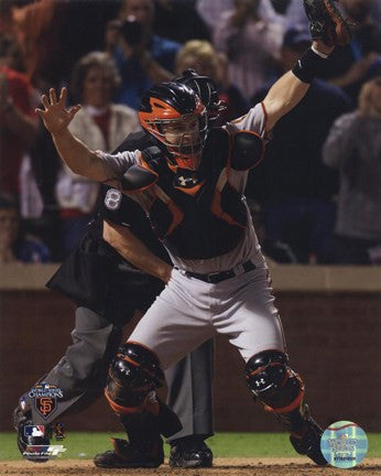 Buster Posey Celebrates Winning Game Five of the 2010 World Series