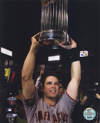 Buster Posey With World Series Trophy Game Five of the 2010 World Series