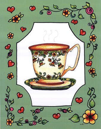 Teacup with Green Floral