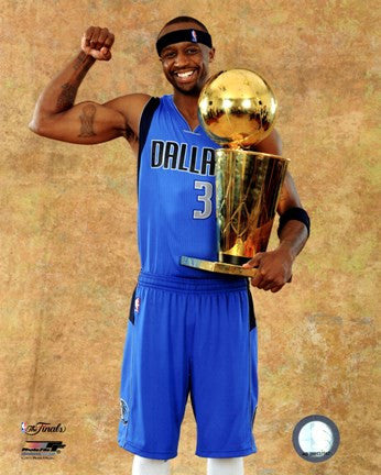 Jason Terry with the 2011 NBA Championship Trophy Game 6 of the 2011 NBA Finals