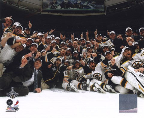 The Boston Bruins Celebrate Winning Game 7 of the 2011 NHL Stanley Cup Finals