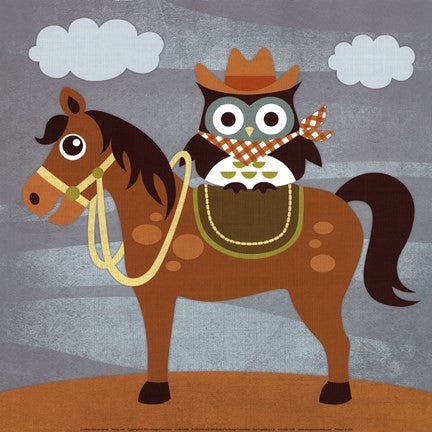 Cowboy Owl on Horse