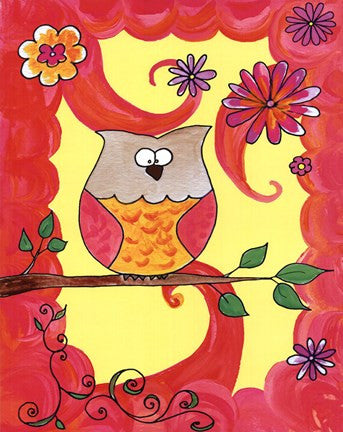 Owl In Pink Swirl