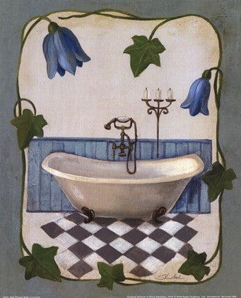 Bell Flower Bath I on Ivory