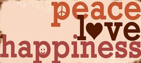 Peace Love Happiness - red