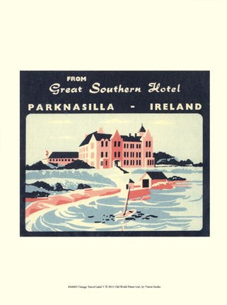 Vintage Travel Label V