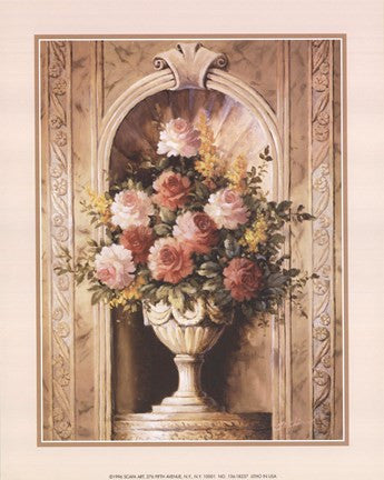 Assorted Roses in Urn