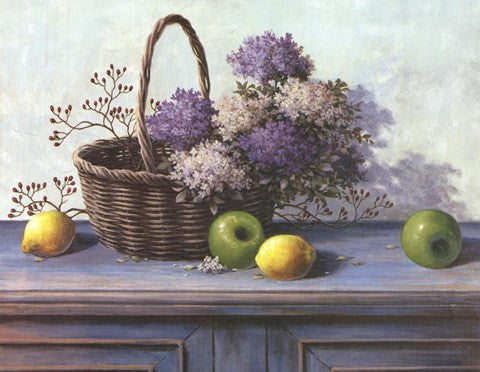 Basket of Purple Flowers