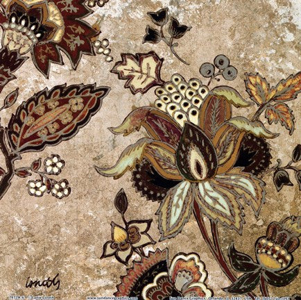 European Floral On Beige II