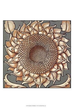 Sunflower Woodblock I