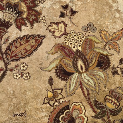 European Floral On Beige II