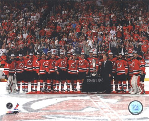 The New Jersey Devils with the Prince of Wales Trophy  after Winning the 2012 NHL Eastern Conference Finals