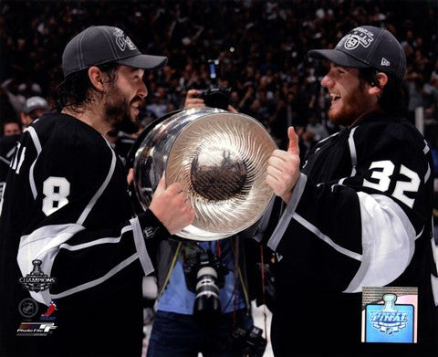 Drew Doughty & Jonathan Quick with the Stanley Cup Trophy after Winning Game 6 of the 2012 Stanley Cup Finals