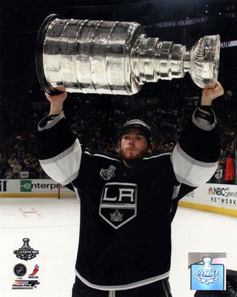 Jonathan Quick with the Stanley Cup Trophy after Winning Game 6 of the 2012 Stanley Cup Finals