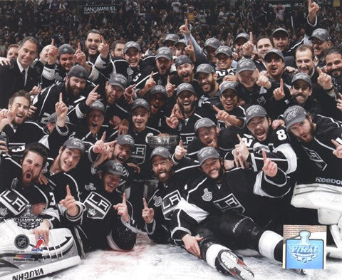 The Los Angeles Kings Team Celebration on ice after Winning Game 6 of the 2012 Stanley Cup Finals