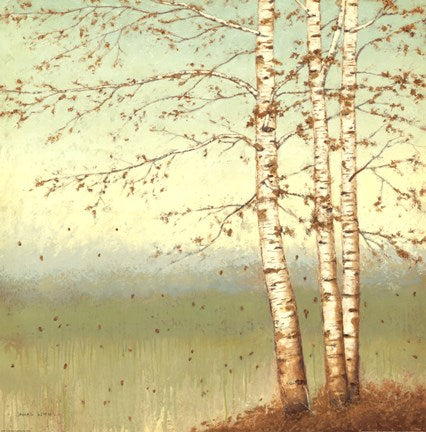 Golden Birch II with Blue Sky