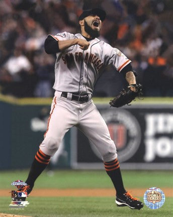 Sergio Romo Celebrates Winning Game 4 of the 2012 World Series