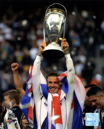 David Beckham with the 2012 MLS Cup Trophy