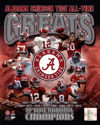 University of Alabama Crimson Tide All Time Greats Composite