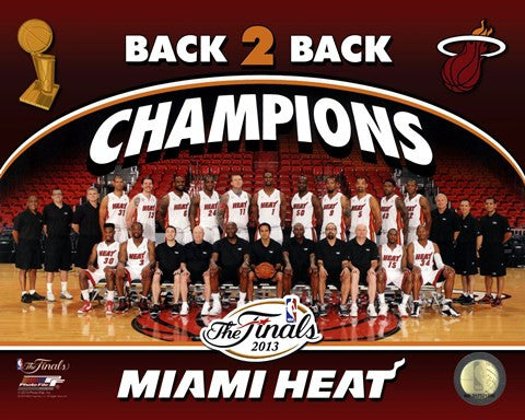 Miami Heat 2013 NBA Champions Team Photo