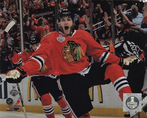 Patrick Kane celebrating first goal Game 5 of the 2013 Stanley Cup Finals