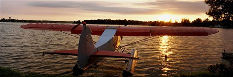 High angle view of a sea plane, Lake Spenard, Anchorage, Alaska