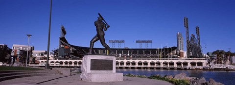 Willie Mays statue in front of a baseball park, AT&T Park, 24 Willie Mays Plaza, San Francisco, California