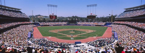 Spectators watching a baseball match, Dodgers vs. Yankees, Dodger Stadium, City of Los Angeles, California, USA