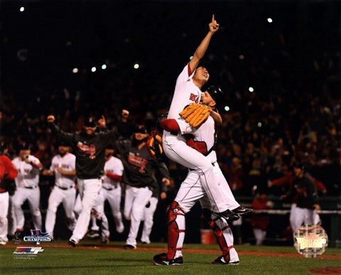 Koji Uehara & David Ross celebrate winning Game 6 of the 2013 World Series