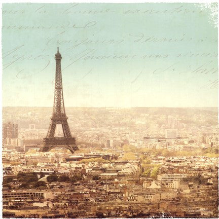 Eiffel Landscape Letter Blue II