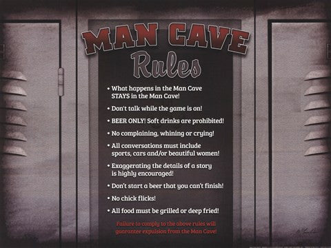 Man Cave Rules in a Locker