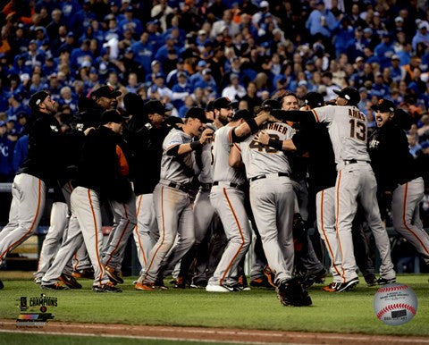 The San Francisco Giants celebrate winning Game 7 of the 2014 World Series