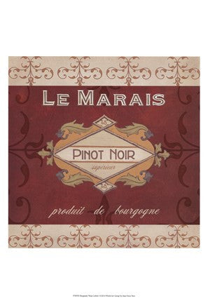 Burgundy Wine Labels I