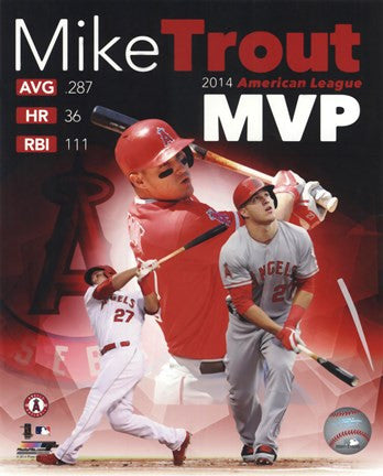 Mike Trout 2014 American League MVP Portrait Plus