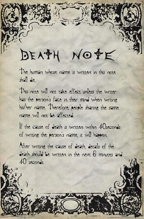 Deathnote - Rules