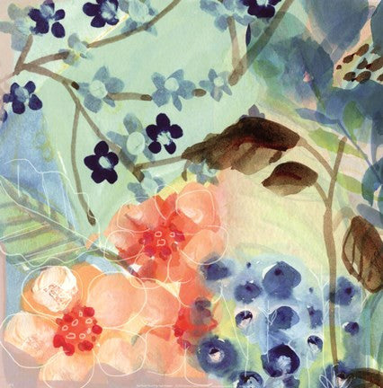 Blue Peach Floral II