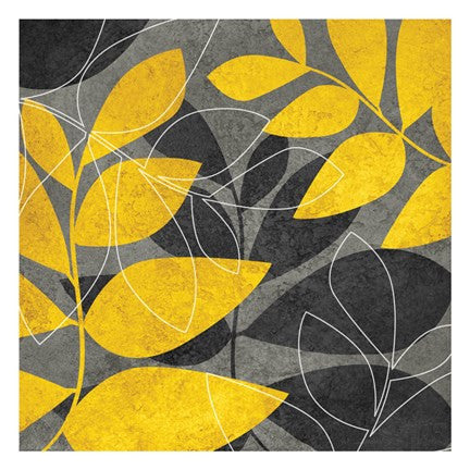 Grey Gold Leaves 1