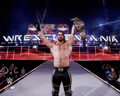 Seth Rollins with the Championship Belt Wrestlemania 31