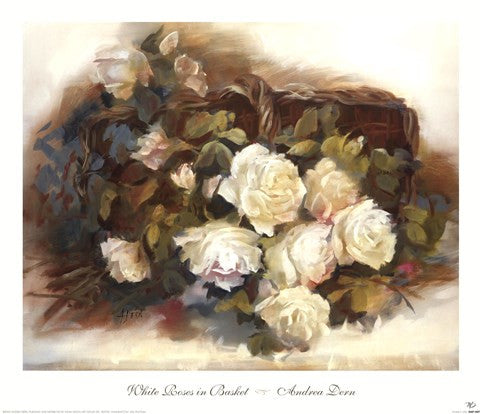 White Roses in Basket