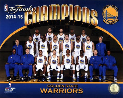 Golden State Warriors 2015 NBA Finals Champions Team Sit Down Photo