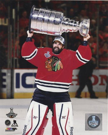 Corey Crawford with the Stanley Cup Game 6 of the 2015 Stanley Cup Finals