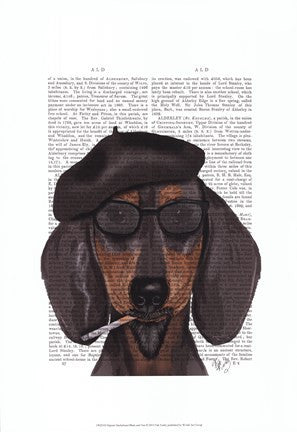 Hipster Dachshund Black and Tan