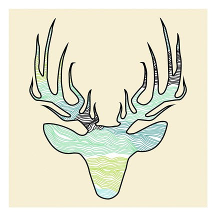 Deer Teal Green