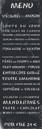 Transit Menu French