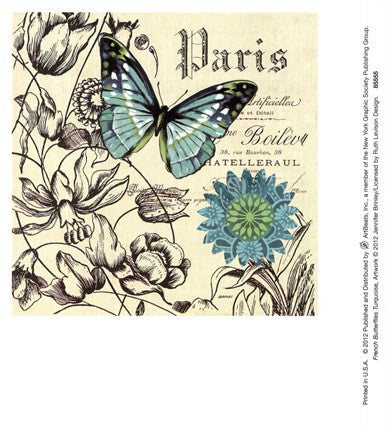 French Butterflies Turquoise