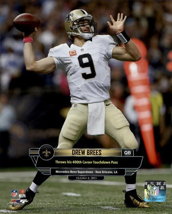 Drew Brees 400th Career Touchdown Pass October 4, 2015 in New Orleans, Louisiana